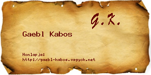 Gaebl Kabos névjegykártya