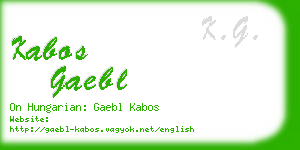 kabos gaebl business card
